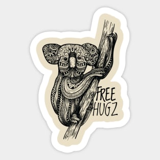 Free Hugs Koala Sticker